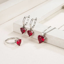 Carica l&#39;immagine nel visualizzatore di Gallery, valentine&#39;s Silver Heart Pendant Jewelry Sets For Women
