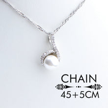 Carica l&#39;immagine nel visualizzatore di Gallery, Wedding tear Pearls Silver Round White Jewelry Sets For Women
