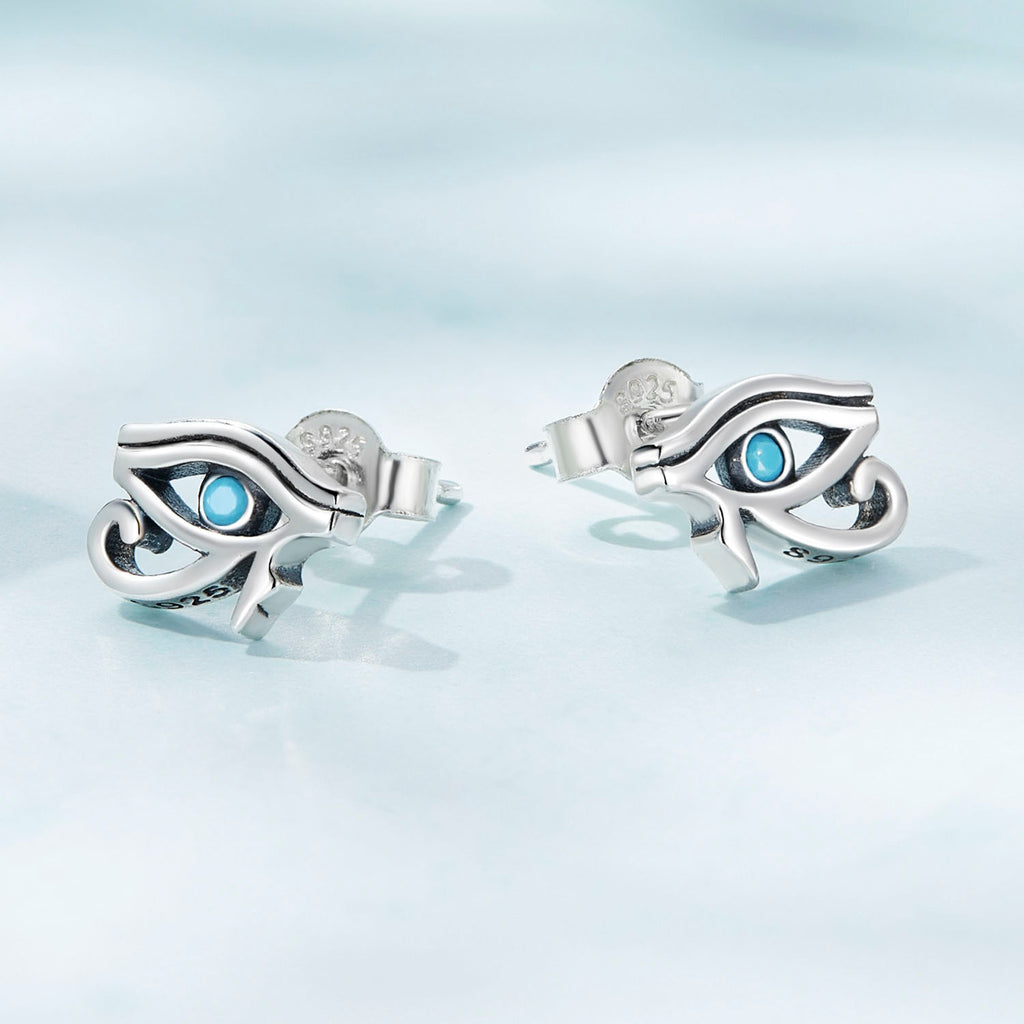 S925 Sterling Silver Horus Eye Earrings Women Jewelry Charm Fashion