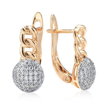 Carica l&#39;immagine nel visualizzatore di Gallery, circle Natural Zircon Earrings 585 Rose Gold Color Fashion Women Jewelry
