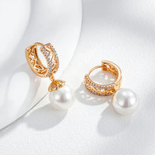 Cargar imagen en el visor de la galería, queen Pearl Drop Unique Hollow Pattern Earrings for Women Jewelry
