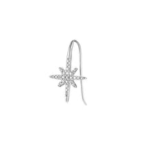 Carica l&#39;immagine nel visualizzatore di Gallery, Silver Color Eight Pointed Star Earrings for Women Ear Hook Fashion Jewelry
