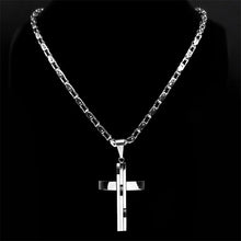 Cargar imagen en el visor de la galería, Hip Hop Cross Faith Chain Pendant Necklace for Men Jewelry
