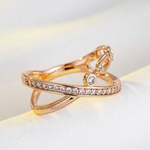 Cargar imagen en el visor de la galería, Unique Cross Natural Zircon Big Rings for Women Jewelry
