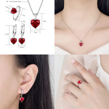 Carica l&#39;immagine nel visualizzatore di Gallery, valentine&#39;s Silver Heart Pendant Jewelry Sets For Women
