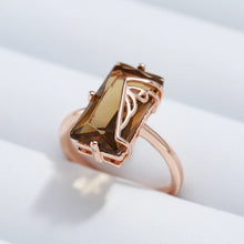 Cargar imagen en el visor de la galería, Light Brown Simple Square  Natural Zircon Big Ring for Women Jewelry
