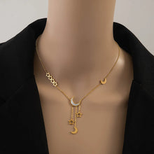 Carica l&#39;immagine nel visualizzatore di Gallery, White Shell Hollow Out Star Moon Ramadan Necklaces For Women Jewelry
