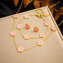 Load image into Gallery viewer, Colorful Five Leaf Flowers Suit Women&#39;s New Trend  Jewelry Set
