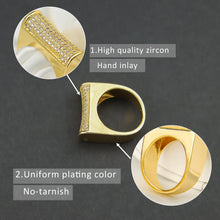 Charger l&#39;image dans la galerie, Dubai circle Gold Rings 21k Gold Plated Cubic Zirconia Ring Women  Accessories
