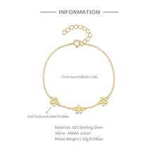Carica l&#39;immagine nel visualizzatore di Gallery, 925 Sterling Silver Zircon INS Wind Chain Bracelet Creative Versatile Women Jewelry Accessories
