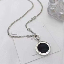 Load image into Gallery viewer, Double Sided Roman Numeral Pendant Long Sweater Chain Necklace for woman
