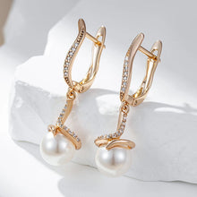 Carica l&#39;immagine nel visualizzatore di Gallery, Trendy Pearl Long Drop Earrings For Women Vintage Party Jewelry

