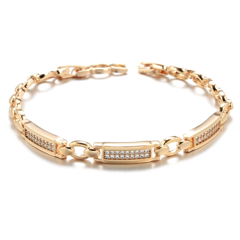 Rose Gold Square Link Bracelet For Women Luxury Jewelry