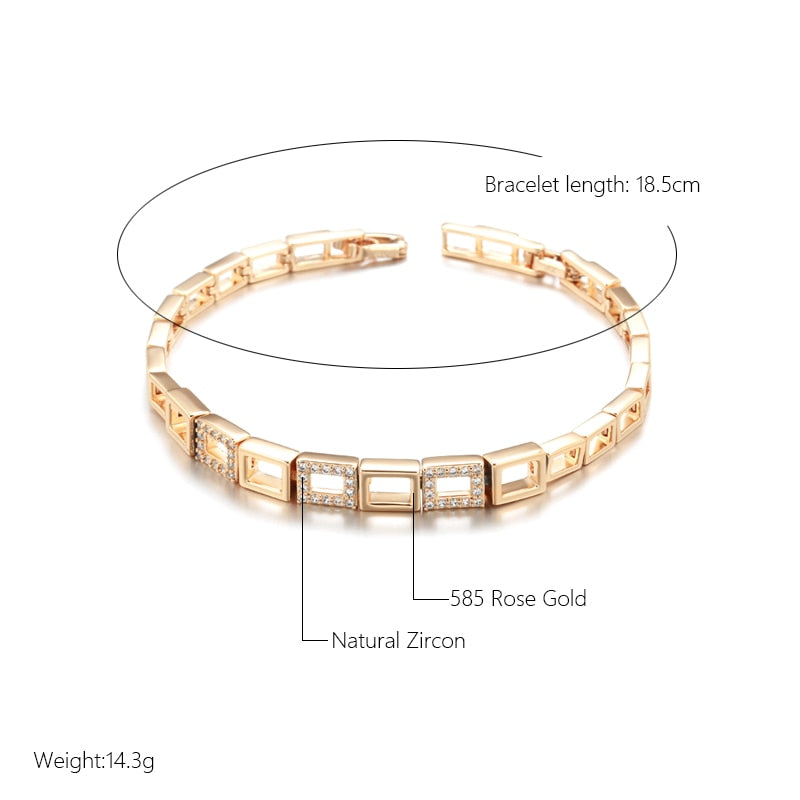 Square Link Bracelet For Women Luxury Natural Fine Ethnic Jewelry