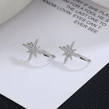 Load image into Gallery viewer, Silver Color Eight Pointed Star Earrings for Women Ear Hook Fashion Jewelry
