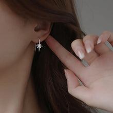 Cargar imagen en el visor de la galería, Silver Color Eight Pointed Star Earrings for Women Ear Hook Fashion Jewelry
