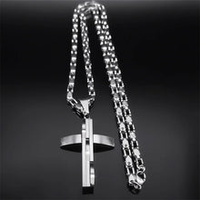 Cargar imagen en el visor de la galería, Hip Hop Cross Faith Chain Pendant Necklace for Men Jewelry
