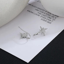Carica l&#39;immagine nel visualizzatore di Gallery, Silver Color Eight Pointed Star Earrings for Women Ear Hook Fashion Jewelry
