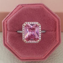 Cargar imagen en el visor de la galería, Luxury Pink SQUARE Gold Engagement Ring for Women Gift Jewelry
