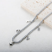 Cargar imagen en el visor de la galería, Tennis Love Heart Crystal for Women Sweater Choker Valentine&#39;s Day Gift Jewelry
