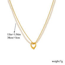 Cargar imagen en el visor de la galería, Stainless Steel Double Layer Heart Necklace For Women Jewelry
