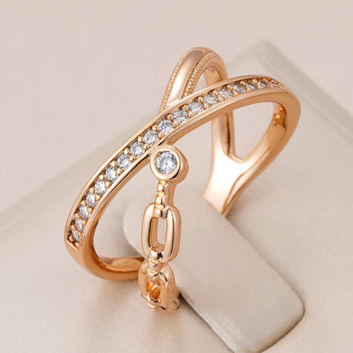 Unique Cross Natural Zircon Big Rings for Women Jewelry