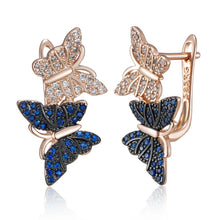 Carica l&#39;immagine nel visualizzatore di Gallery, Hot Blue Natural Zircon Two Butterfly For Women Animal Jewelry
