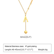 Carica l&#39;immagine nel visualizzatore di Gallery, Initial A-Z Necklaces for Women Stainless Steel Chain Choker Collar
