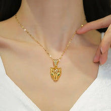 Load image into Gallery viewer, Stainless Steel Leopard Head Pendant Necklace For Women Clavicle Chain Jewelry
