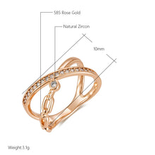 Carica l&#39;immagine nel visualizzatore di Gallery, Unique Cross Natural Zircon Big Rings for Women Jewelry
