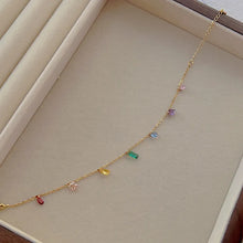 Cargar imagen en el visor de la galería, stainless steel colored cubic zircon necklace or bracelet jewelry for women
