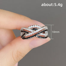 Lade das Bild in den Galerie-Viewer, Personality Black/White Cubic Zirconia Woman Rings for Wedding Party Jewelry
