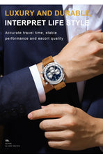 Cargar imagen en el visor de la galería, Luxury Quartz Leather Man Watch Chronograph Luminous Date Wristwatch For Men
