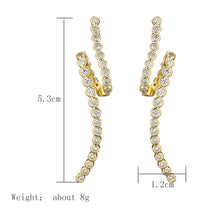 Cargar imagen en el visor de la galería, Simple Fashion Round Zircon Curved Lines Drop Earrings for Women Jewelry
