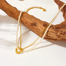 Cargar imagen en el visor de la galería, Stainless Steel Double Layer Heart Necklace For Women Jewelry

