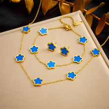 Load image into Gallery viewer, Colorful Five Leaf Flowers Suit Women&#39;s New Trend  Jewelry Set
