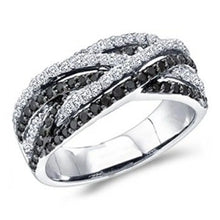 Lade das Bild in den Galerie-Viewer, Personality Black/White Cubic Zirconia Woman Rings for Wedding Party Jewelry
