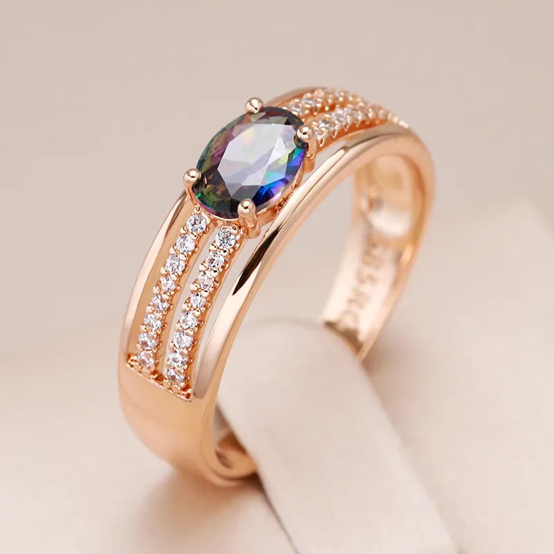 Rose Gold Color Vintage Ring For Women Fine Jewelry