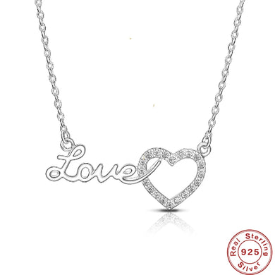 Sterling Silver Love Heart Chokers Trend Valentine's Day Necklaces for Women Jewelry