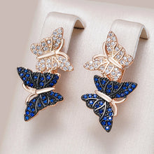 Load image into Gallery viewer, Hot Blue Natural Zircon Two Butterfly For Women Animal Jewelry
