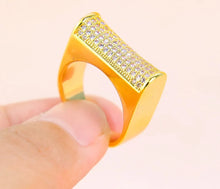 Lade das Bild in den Galerie-Viewer, Dubai Gold Rings 21k Gold Plated Cubic Zirconia Ring Women Accessories
