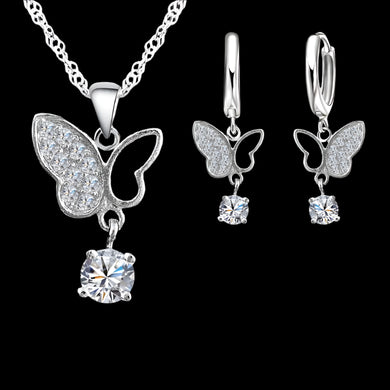 Mosaic Butterfly CZ Crystal Pave jewelry sets