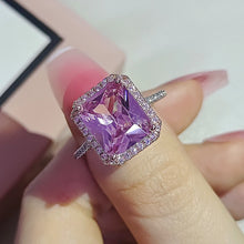 Load image into Gallery viewer, Luxury Pink SQUARE Gold Engagement Ring for Women Gift Jewelry
