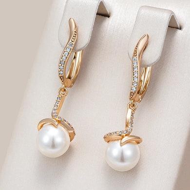 Trendy Pearl Long Drop Earrings For Women Vintage Party Jewelry