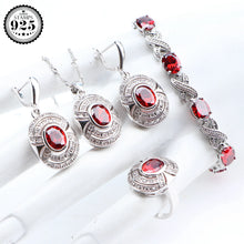 Charger l&#39;image dans la galerie, Bridal elegant queen Wedding Jewelry Set red
