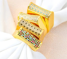 Charger l&#39;image dans la galerie, Dubai Gold Rings 21k Gold Plated Cubic Zirconia Ring Women Accessories
