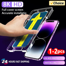 Charger l&#39;image dans la galerie, 8K High End Tempered Glass For iPhone Screen Protector Cover
