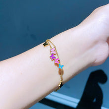 Carica l&#39;immagine nel visualizzatore di Gallery, Colorful Butterfly Chain Bracelet for Women Jewelry
