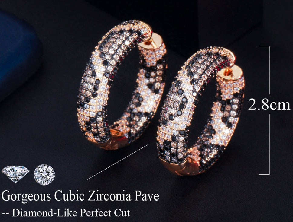 Luxury tiger Round Circle Hoop Earrings for Women