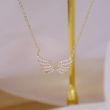 Load image into Gallery viewer, 14k Plated Gold Angel Wings Necklace Women
